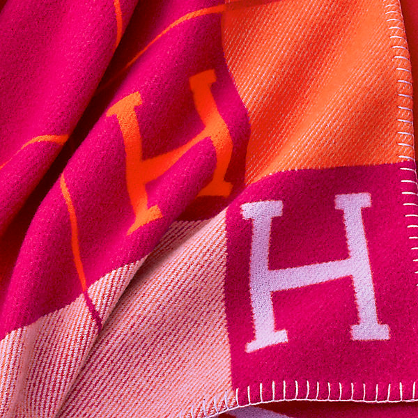 pink and orange hermes blanket