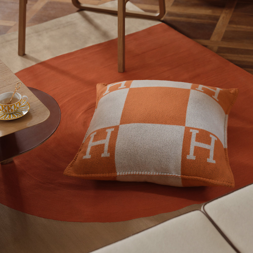 hermes orange pillow