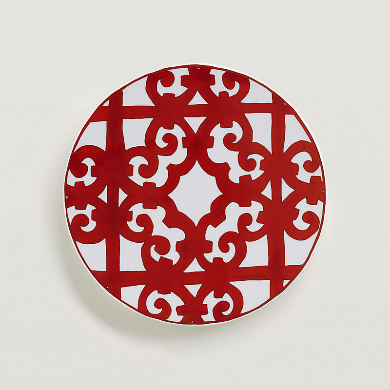 hermes red plates