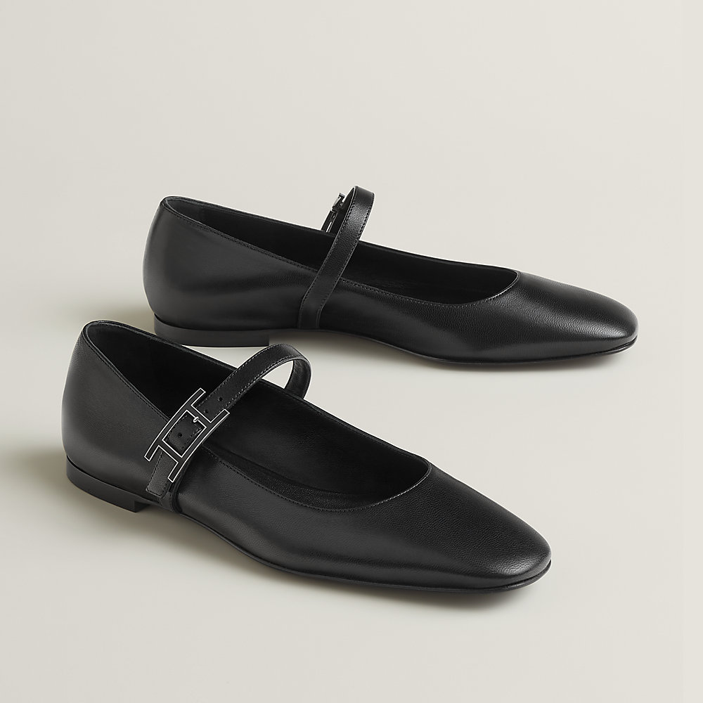 Ballerines Hermès Jolly Pointure 39.5 EU - Cuir Noir, Neuves Dans Boîte, Fabriquées En Italie
