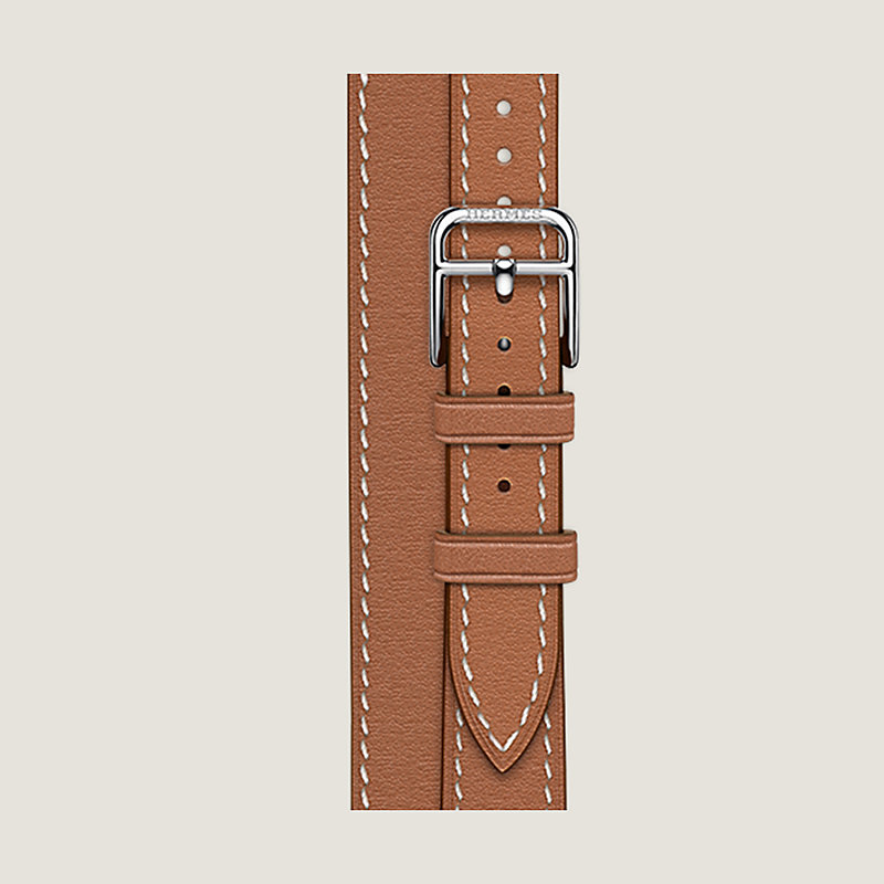 Hermes, Accessories, Hermes Barenia Apple Watch Double Tour Band Fauve  Taupe Color