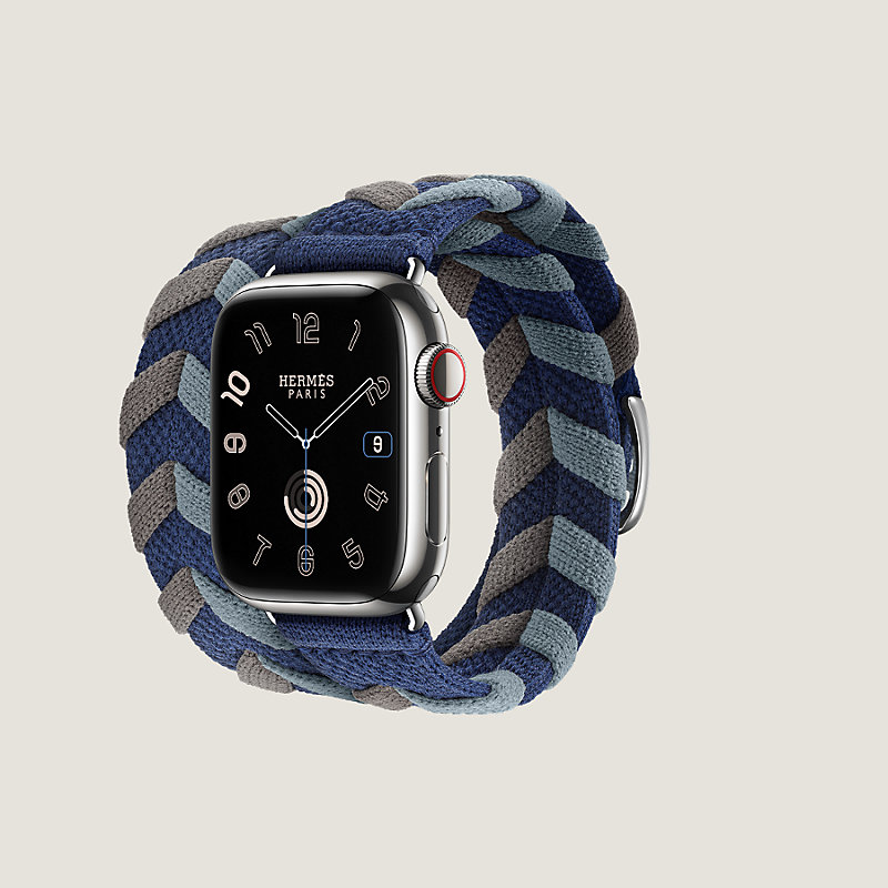 エルメス Apple Watch 7ドゥブルトゥール ブラック 41mm - レザーベルト