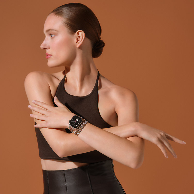 Band Apple Watch Hermès Double Tour 42 mm Bridon Lisere Band Apple Watch Hermès Double Tour 42 mm Bridon Lisere