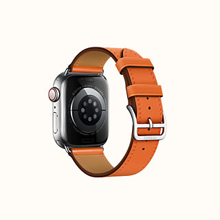 orange hermes apple watch band