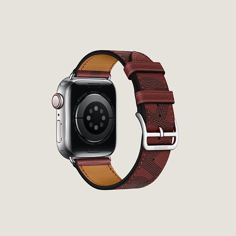 Apple Watch HERMES series7 革ベルト 青サーキットH - レザーベルト