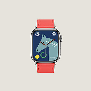 Apple Watch Hermès - 41mm Rose Texas/Rouge Piment Jumping Single Tour -  Business - Apple (HK)