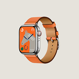 orange hermes apple watch band