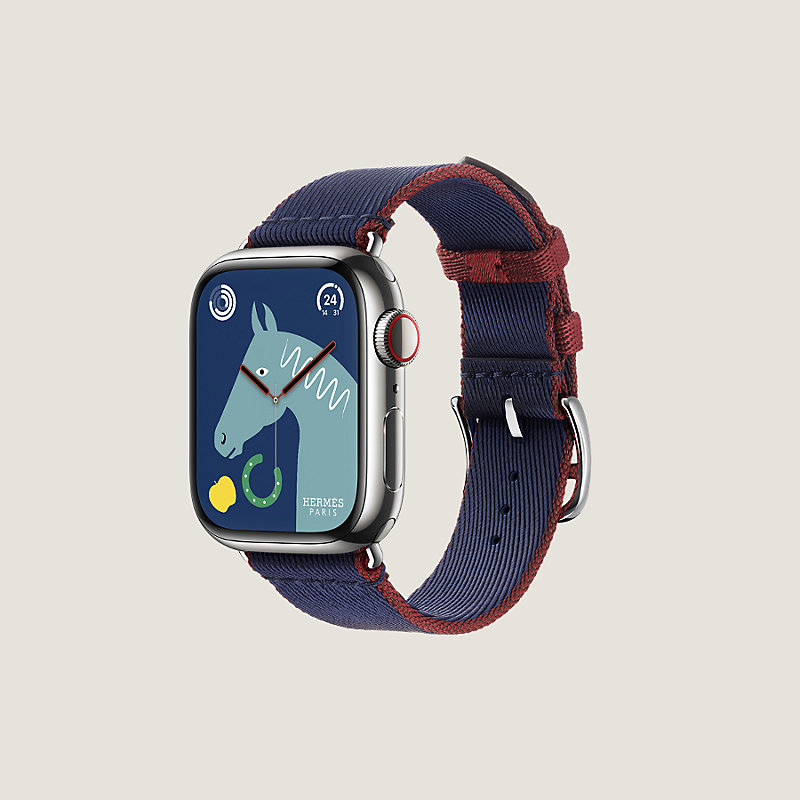 Band Apple Watch Hermès Single Tour 41 mm Twill Jump | Hermès USA