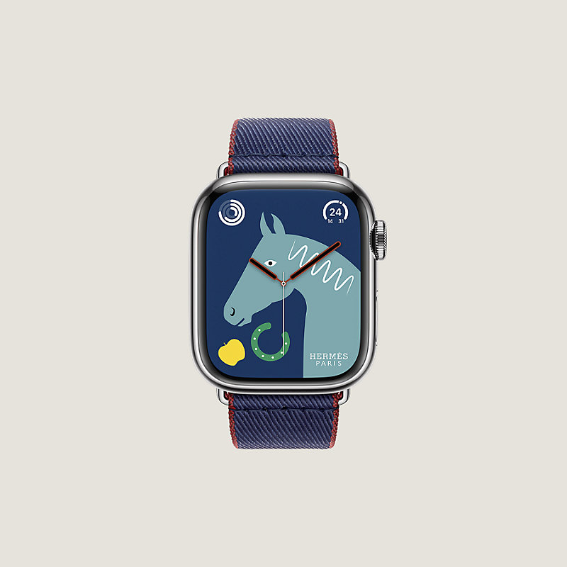 Band Apple Watch Hermès Single Tour 41 mm Twill Jump | Hermès USA