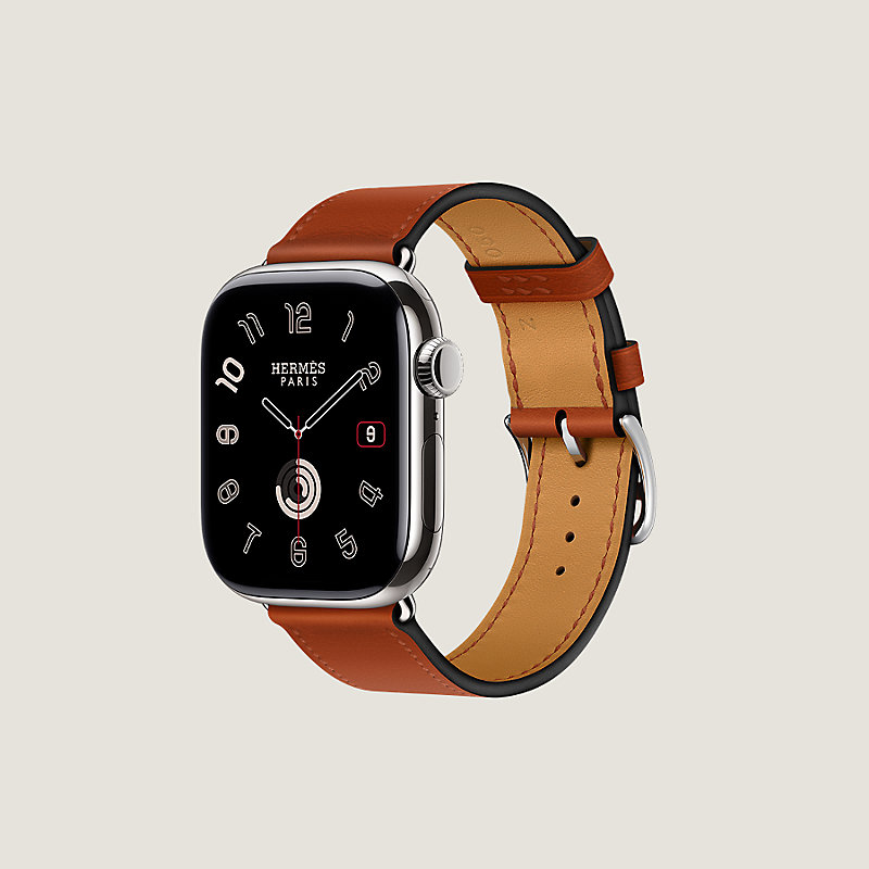腕時計 Apple Watch HERMES Band Apple Watch Hermès Double Tour 42 mm Hapi Attelage - Orange