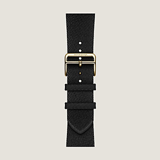 2971 未使用　Apple Watch エルメス　ブラック　レザーバンド Band Apple Watch Hermès Single Tour 42 mm Sangle Satin | Hermès USA