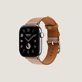 Band Apple Watch Hermès Single Tour 42 mm Toile H | Hermès USA
