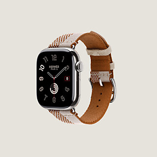 Band Apple Watch Hermès Single Tour 42 mm Toile H Double Jeu