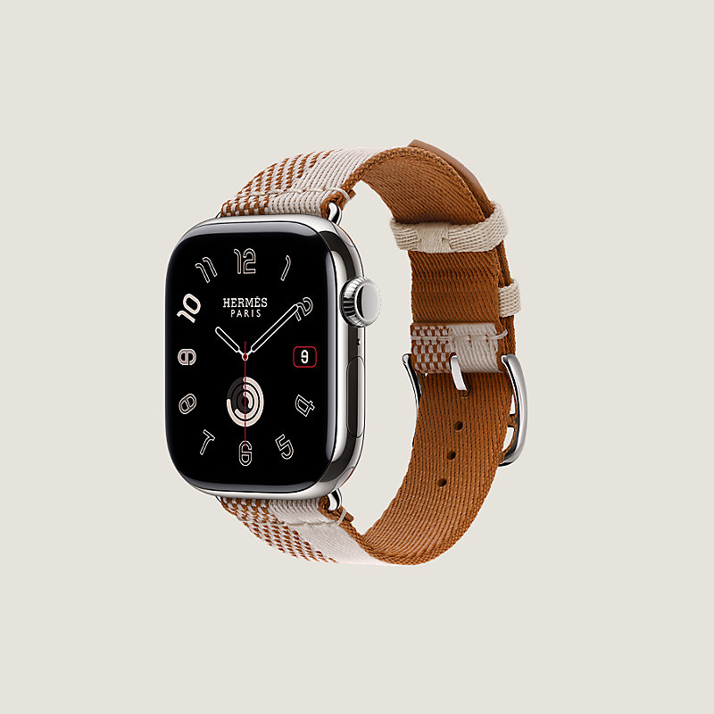Band Apple Watch Hermès Single Tour 42 mm Toile H Double Jeu