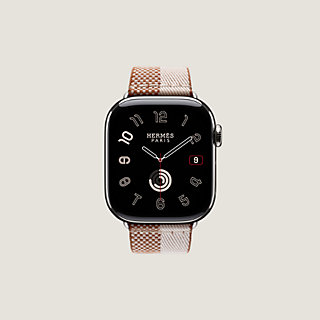 Band Apple Watch Hermès Single Tour 42 mm Toile H Double Jeu