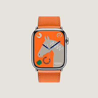 Apple Watch Hermes Series 9 45mm With Orange Sports Band