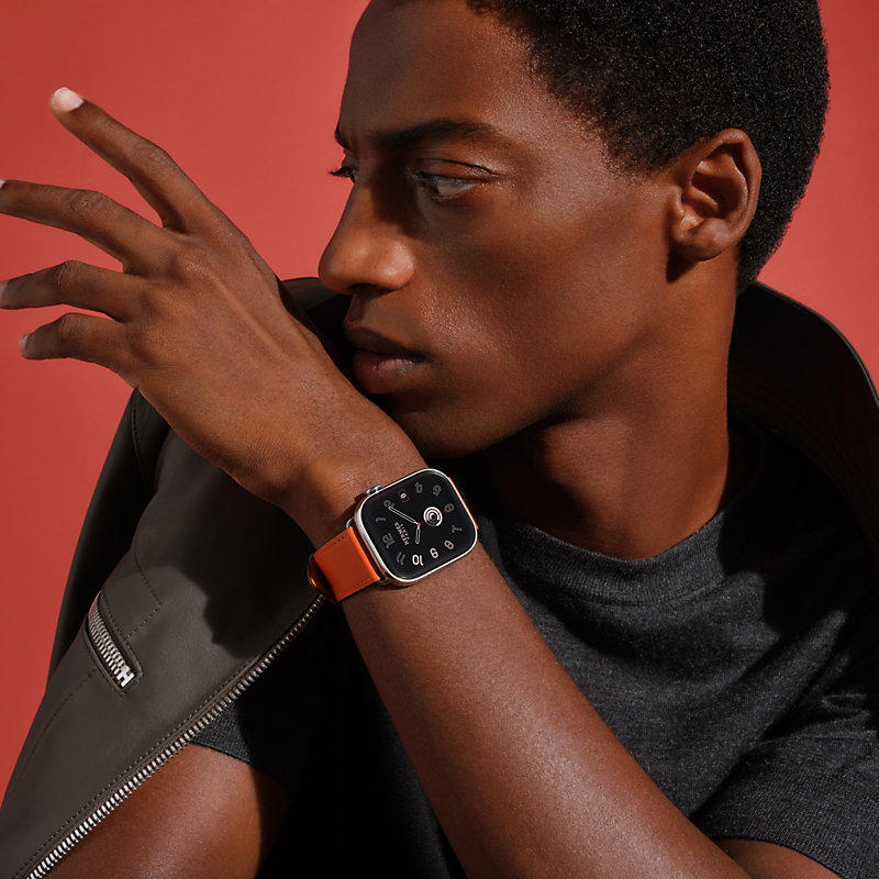 Apple Watch Hermes Series 9 45mm With Orange Sports Band