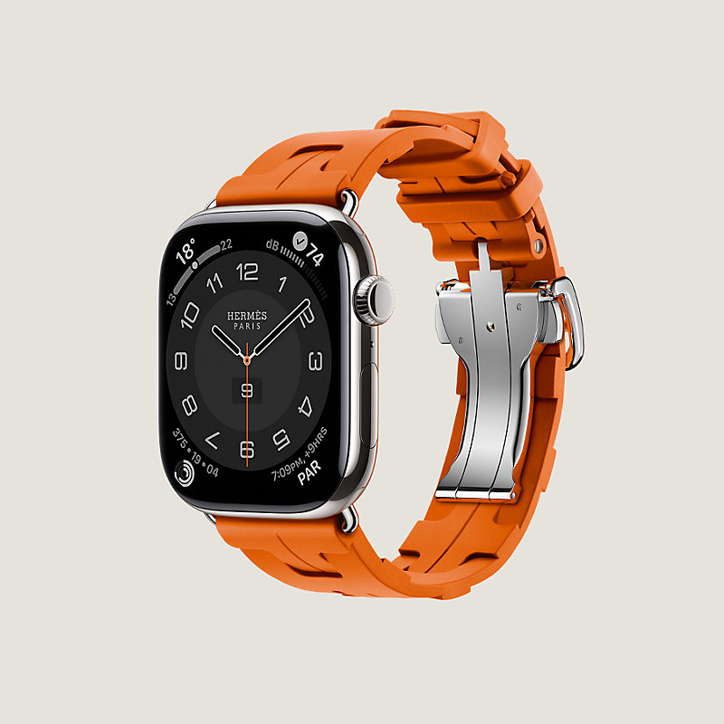 Band Apple Watch Hermès Single Tour 45 mm Deployment Buckle Kilim | Hermès  USA