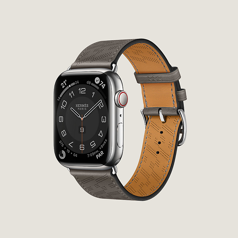 Band Apple Watch Hermès Single Tour 45 mm H Diagonal | Hermès 