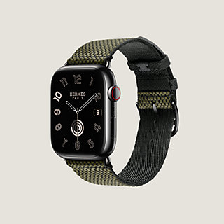 Band Apple Watch Hermès Single Tour 45 mm Toile H