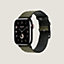 Band Apple Watch Hermès Single Tour 45&nbsp;mm Toile H, View: front, front, view 2 of 4
