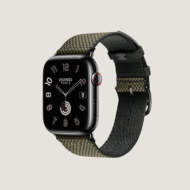 Band Apple Watch Hermès Single Tour 45 mm Toile H | Hermès Canada