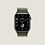 Band Apple Watch Hermès Single Tour 45&nbsp;mm Toile H, View: front, front, view 3 of 4