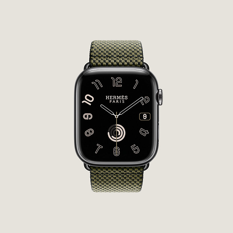 Band Apple Watch Hermès Single Tour 45 mm Toile H | Hermès UK