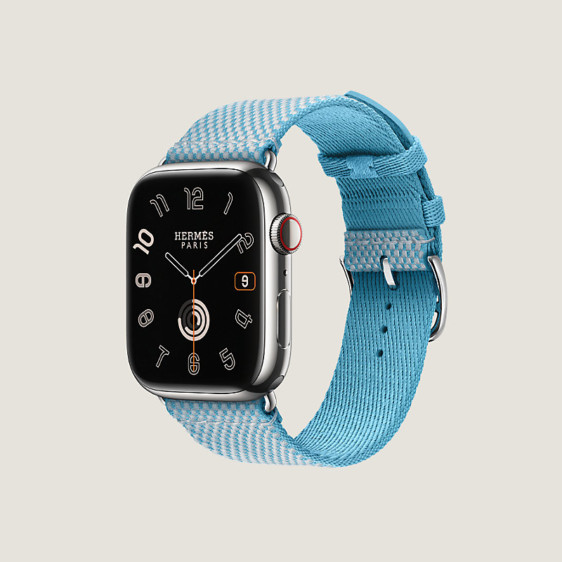 Band Apple Watch Hermès Single Tour 45 mm Toile H | Hermès USA