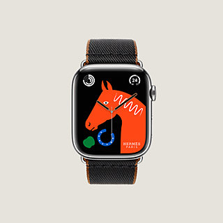 Band Apple Watch Hermès Single Tour 45 mm Twill Jump | Hermès 