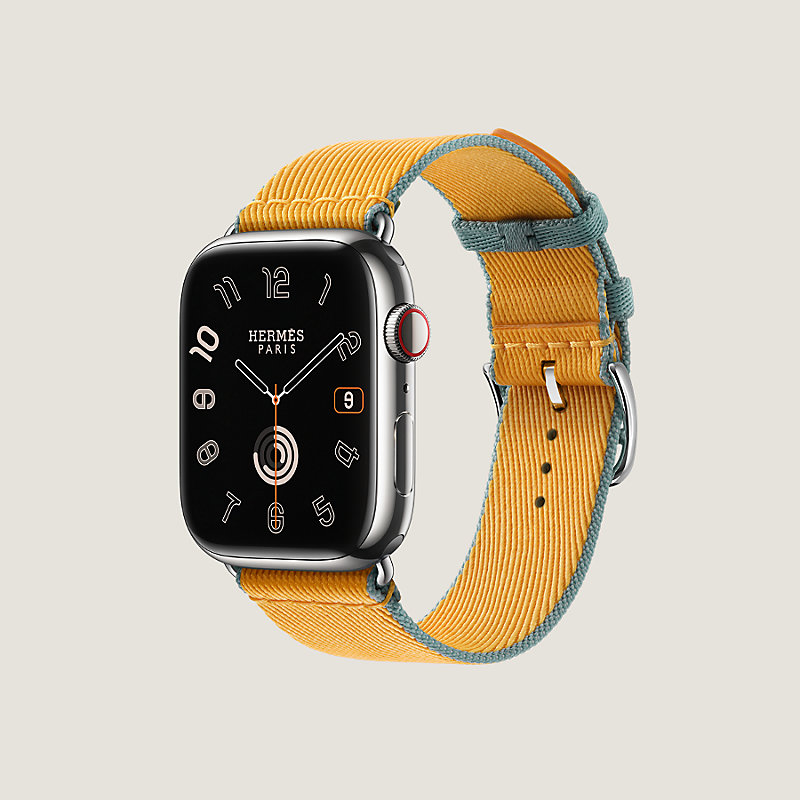 Band Apple Watch Hermès Single Tour 45 mm Twill Jump | Hermès 