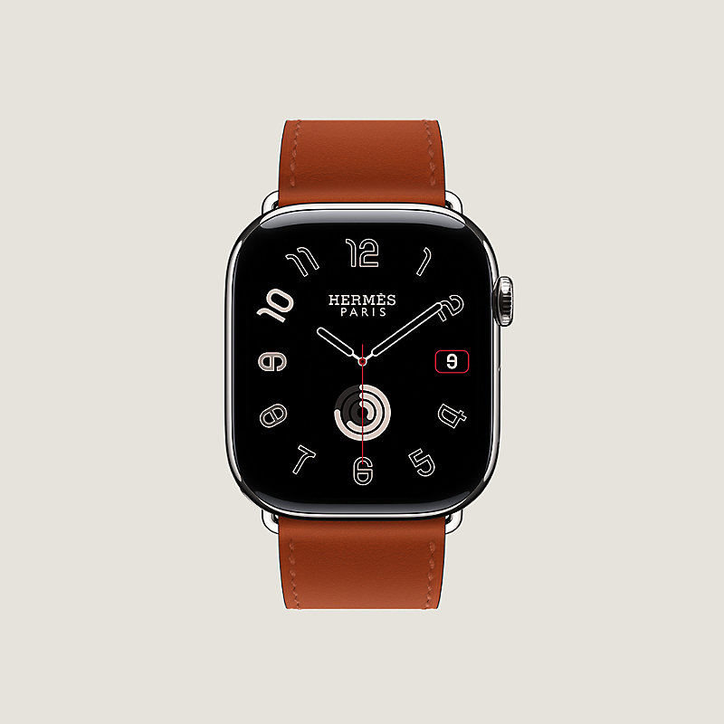 腕時計 Apple Watch HERMES Band Apple Watch Hermès Single Tour 46 mm Grand H - Grey | Hermès USA