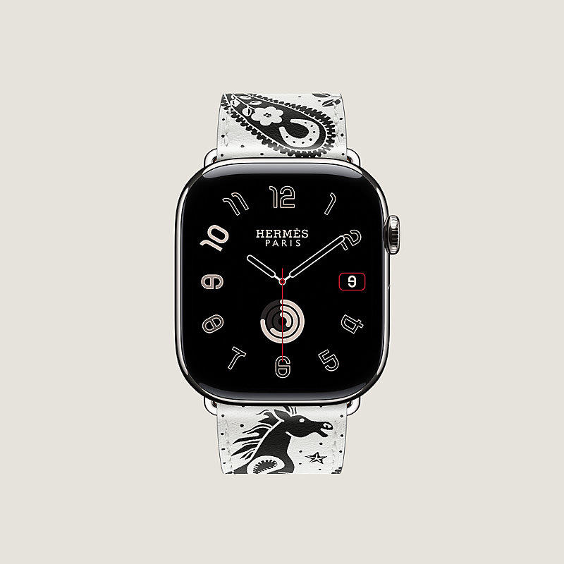 Band Apple Watch Hermès Single Tour 46 mm Animaux Bandana | Hermès