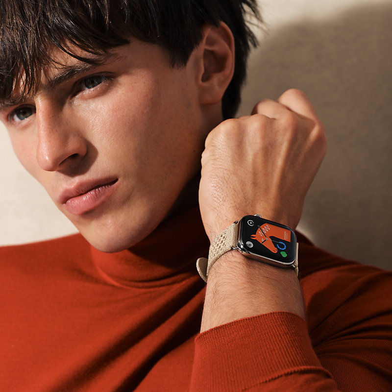 Band Apple Watch Hermès Single Tour 46 mm Neo Tricot | Hermès USA
