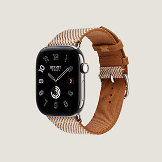Band Apple Watch Hermès Single Tour 46 mm Toile H | Hermès USA