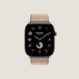 Band Apple Watch Hermès Single Tour 46 mm Toile H | Hermès USA