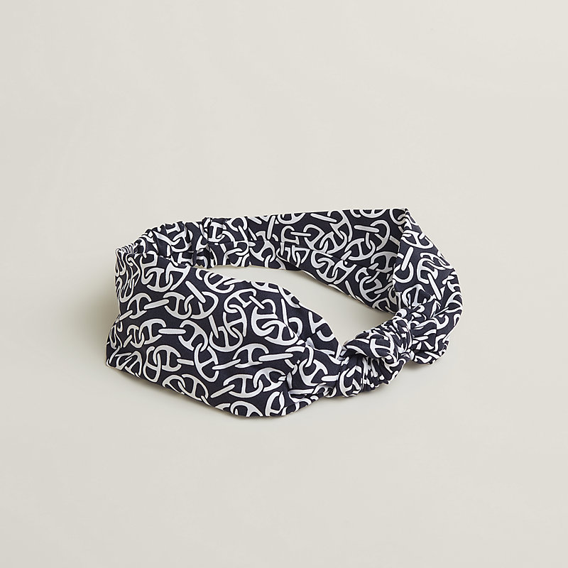 Hermès Naoussa Gabi Headband NEW White Black Print Hermès Naoussa Gabi Headband White Black Print New | eBay main image 3
