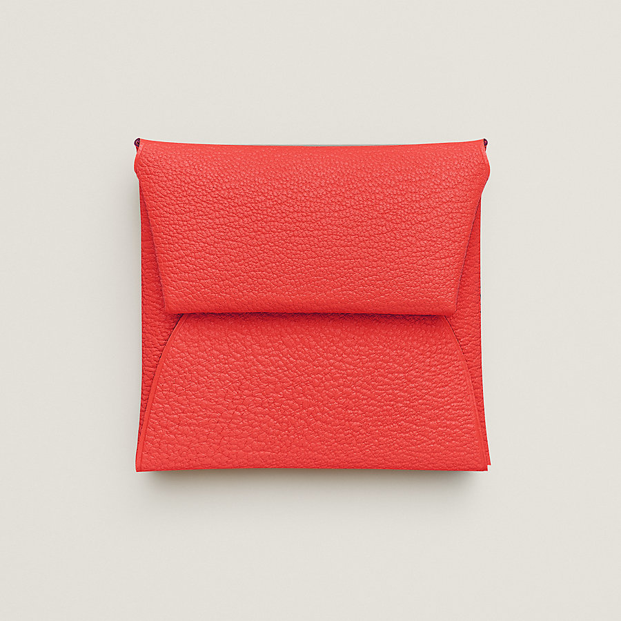 Hermes Bastia Change Purse Rose Sakura Pink Chevre Leather
