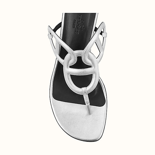 hermes silver sandals