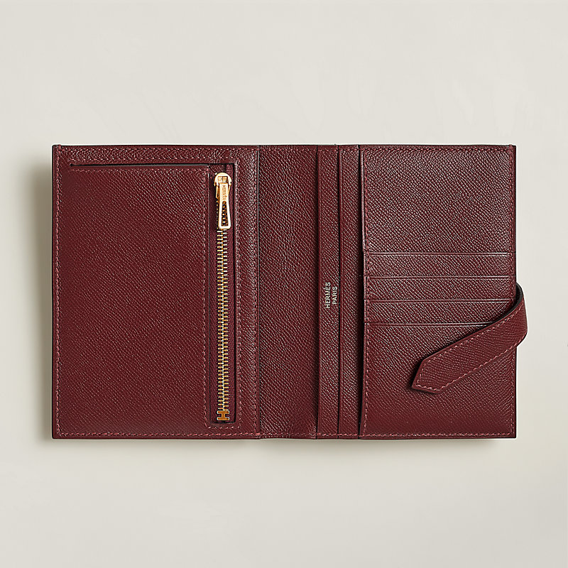 Bearn Compact wallet - Red | Hermès USA