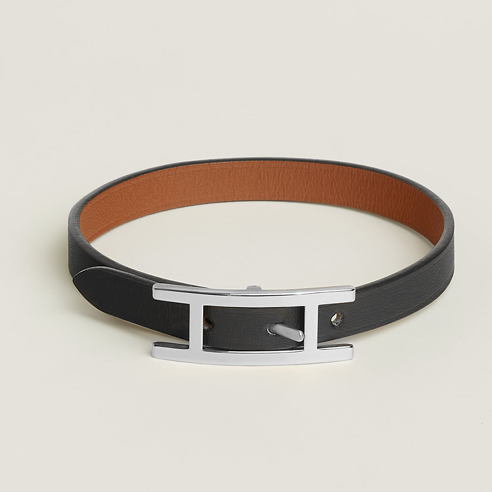HERMES Hapi 3 Leather Bracelet Noir (Black) | eBay