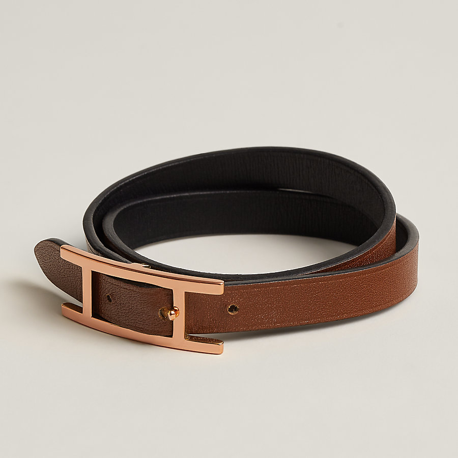 Hermes Behapi Double Tour Bracelet Women s Leather