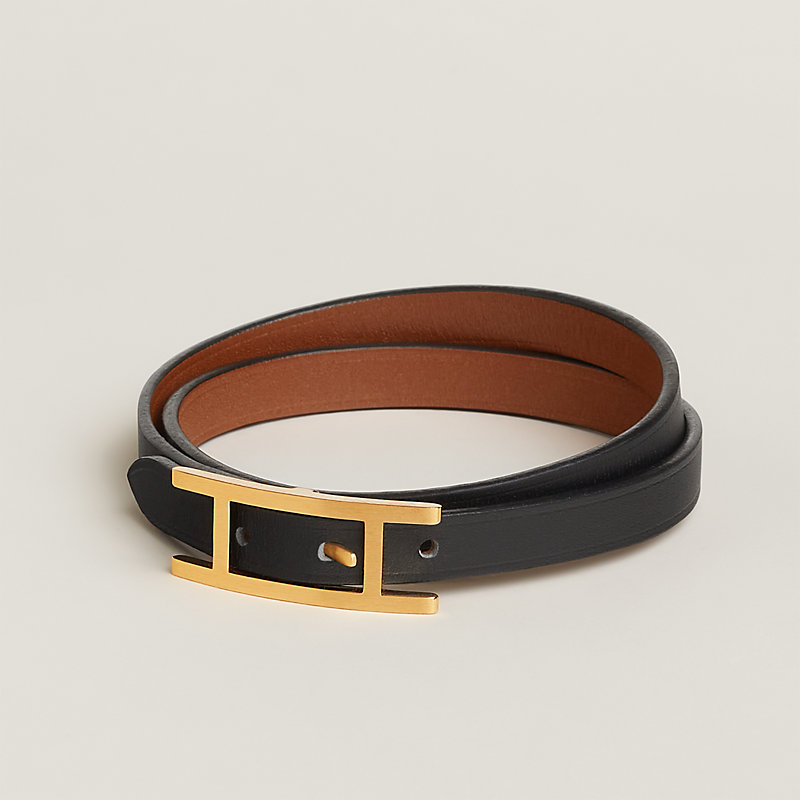 Hermes Black Box Leather Collier de Chien Bracelet - Hermes Canada