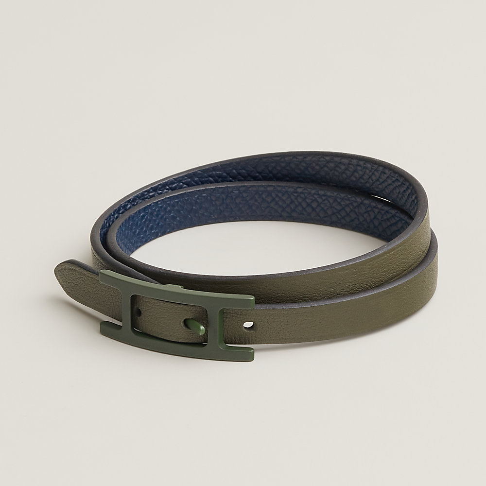 【HERMES】Behapi Double Tour So Kaki レザーブレスレット Behapi Double Tour So Kaki bracelet | Hermès Thailand
