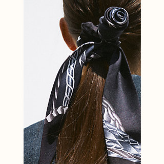 hermes silk hair tie