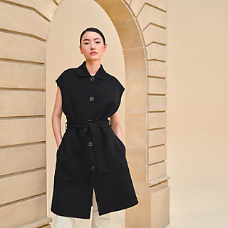 Belted cashmere long vest | Hermès Netherlands Belted cashmere long vest | Hermès Netherlands