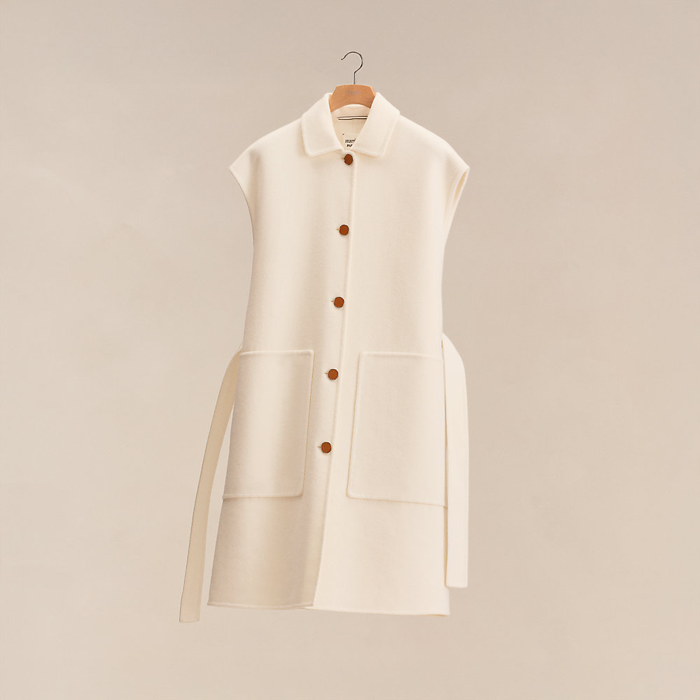 kashwere LONG VEST ホワイト F