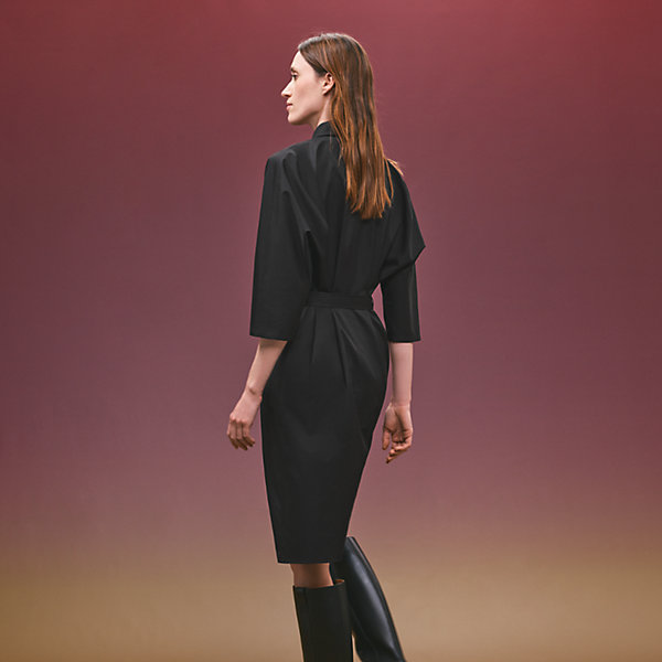 Belted long-sleeve dress | Hermès Ireland