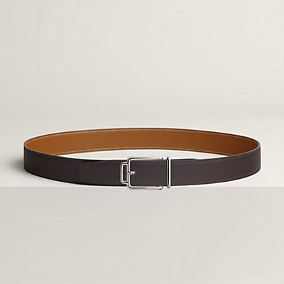 Volte-face reversible belt buckle & Reversible leather strap 32 mm