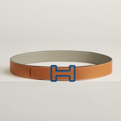HERMES] Hermes H belt guilloche reversible box curf black/tea □ G eng –  KYOTO NISHIKINO